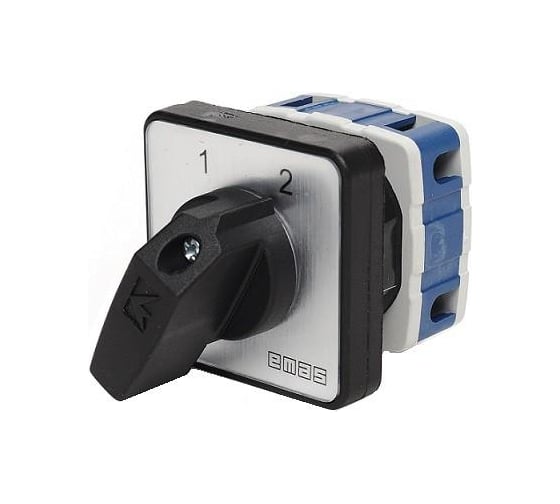 Изображение товара Переключатель полюсов Emas 20А (1-2) 60гр, 1 полюс, рамка 48х48мм, 400В AC, IP54 PSA020KD133S