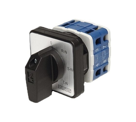 Изображение товара Переключатель предела Emas для вольтмерта 16А, 4 полюса, рамка 48х48мм, 400В AC, IP54 PSA016OK421S