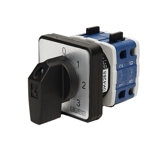 Изображение товара Переключатель предела Emas для амперметра 20А, 4 полюса, рамка 48х48мм, 400В AC, IP54 PSA020OK426S