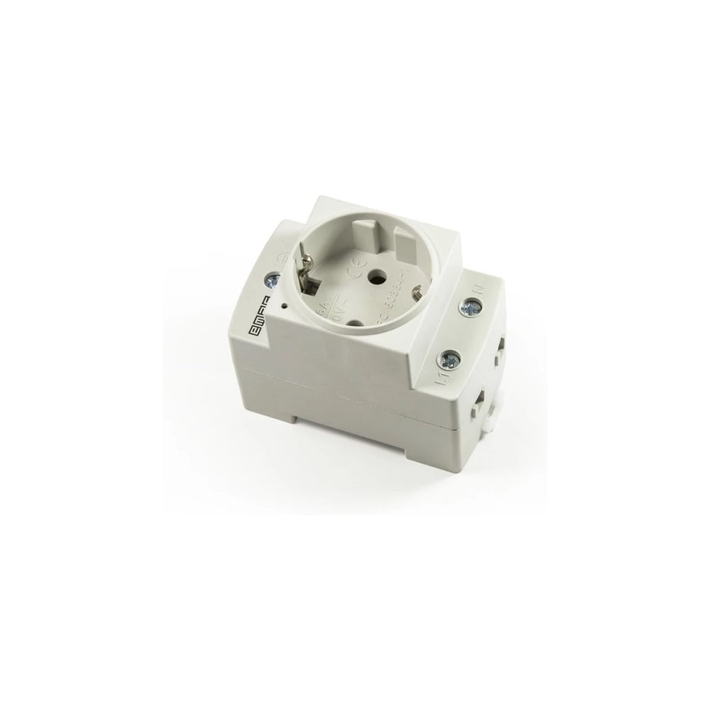 Изображение товара Розетка монтажная на DIN-рейку 2П+E с LED-индикацией серый EPREU2GL