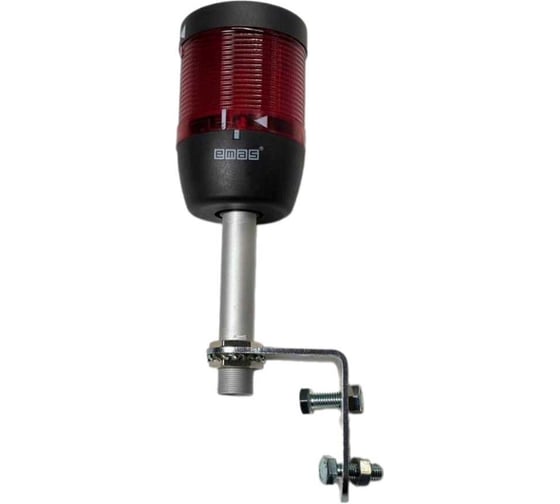 Изображение товара Сигнальная колонна Emas 70мм, одноцветная (красный цвет), стробоскоп FLESH, алюм. патрубок 100мм с настенным креплением, 220В AC, IP40 IK71F220XD01
