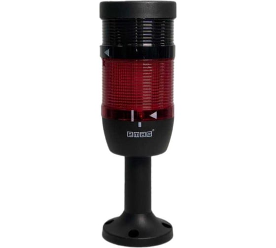 Изображение товара Сигнальная колонна Emas 70мм, одноцветная (красный цвет), с зуммером, стробоскоп FLESH, пласт. патрубок 100мм с основанием, 24В AC/DC, IP40 IK71F024ZM01