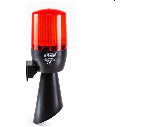 Изображение товара Сигнальная колонна маячкового типа с зуммером Emas (звуковой рожок), красный цвет, 48-240В AC/DC, IP65 IT070R240Z