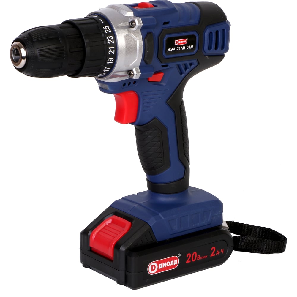 Изображение товара Аккумуляторная дрель-шуруповерт ДИОЛД ДЭА-21 ЛИ-01М с подсветкой и реверсом