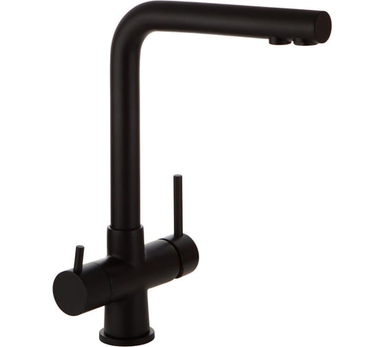 Изображение товара Монокомандный смеситель для кухни VERAGIO MILANO совмещенный с краном для питьевой воды, высокий излив, черный 30636