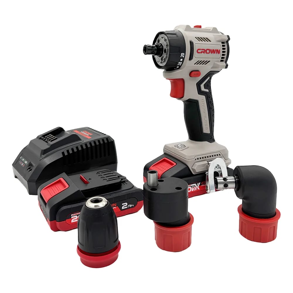 Изображение товара Аккумуляторная дрель-шуруповерт Crown CT21131HQX-2 с двумя аккумуляторами