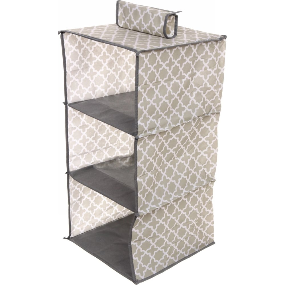 Изображение товара Кофр - органайзер подвесной Селфи ЛОККИ, цвет бежевый, 3 отделения, 30*30*60см 980-080