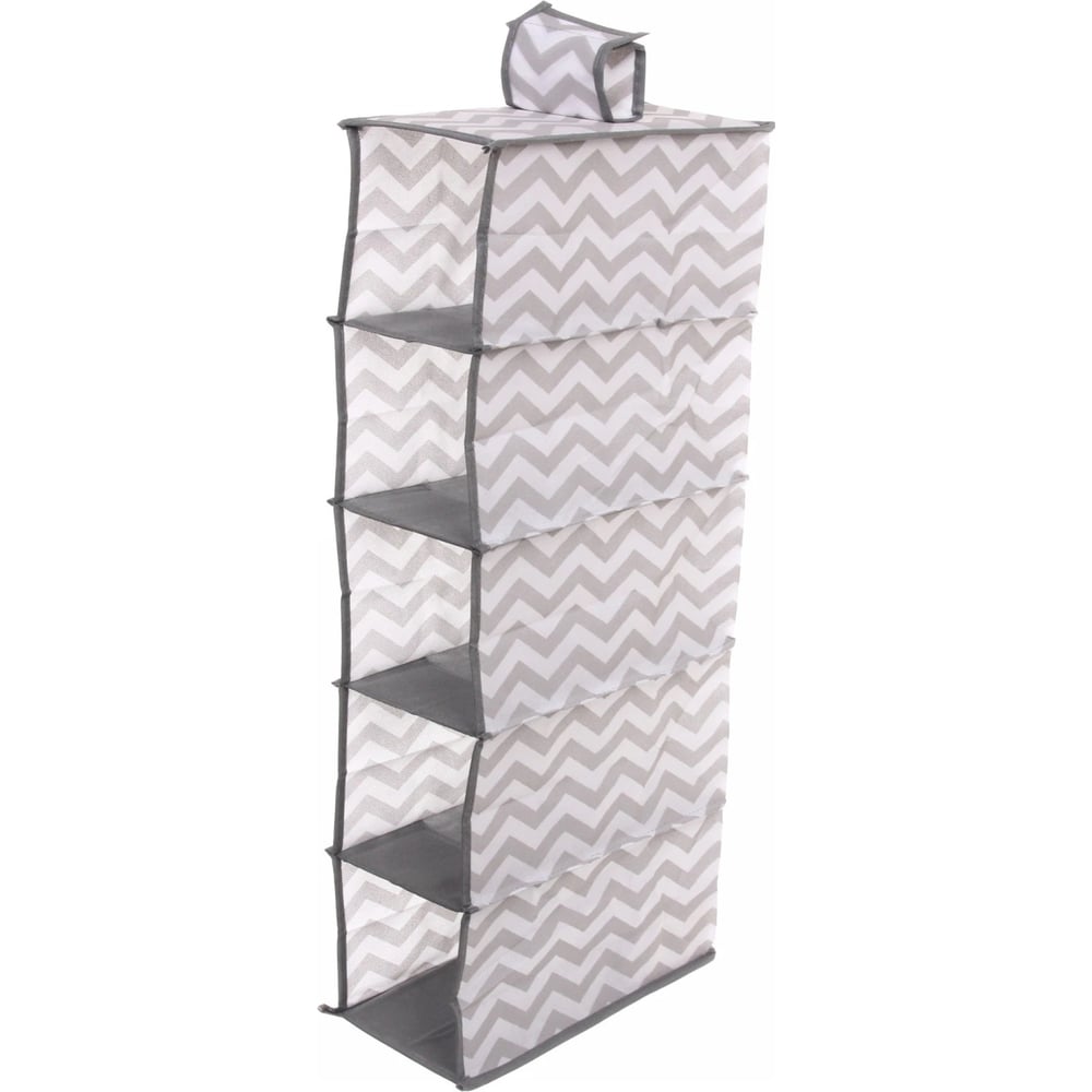 Изображение товара Кофр - органайзер подвесной Селфи РОНА, цвет пыльно - серый, 5 отделений, 30*15*70см 980-291