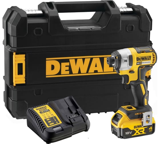 Изображение товара Аккумуляторный шуруповерт Dewalt DCF887M1, 18 В, 205 Нм, 3800 уд/мин, с АКБ 4 Ач и ЗУ, в кейсе TSTAK DCF887M1-QW