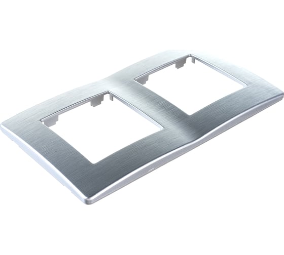 Изображение товара Рамка для розеток и выключателей ЭРА Серия 12 12510203 на 2 поста, Сатин, алюминий Б0052511