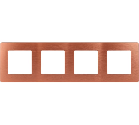 Изображение товара Рамка для розеток и выключателей ЭРА Серия 12 12510414 на 4 поста, Сатин, медь Б0052537