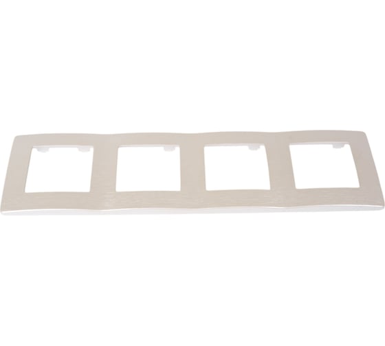 Изображение товара Рамка для розеток и выключателей ЭРА Серия 12 12510415 на 4 поста, Сатин, перламутр Б0052538