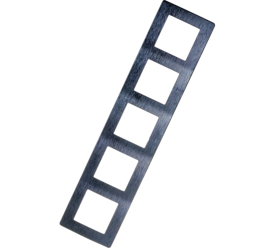 Изображение товара Рамка для розеток и выключателей ЭРА Серия 12 12510506 на 5 постов, Сатин, черный Б0052544