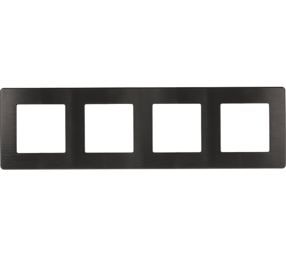Изображение товара Рамка для розеток и выключателей ЭРА Серия 12 12510405 на 4 поста, Сатин, антрацит Б0052533