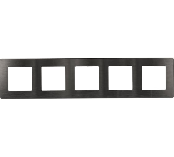 Изображение товара Рамка для розеток и выключателей ЭРА Серия 12 12510512 на 5 постов, Сатин, графит Б0052545