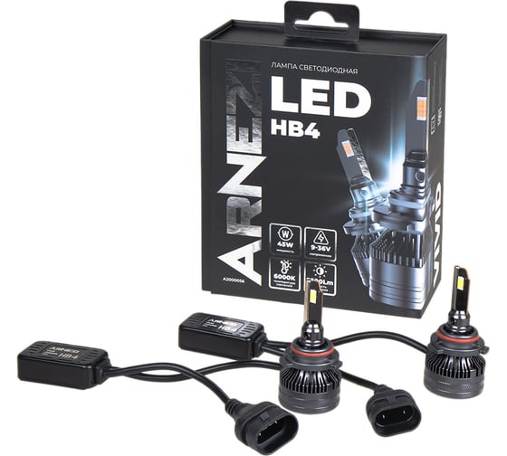 Изображение товара Лампа светодиодная ARNEZI 12/24V HB4 45W 3500lm 6000K  Vivid LED 2 шт. DUOBOX IP68 A2000056