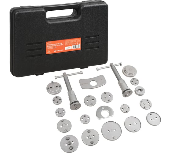 Изображение товара Приспособление для утапливания поршней тормозного цилиндра AIRLINE набор 21пр., кейс ATBT006