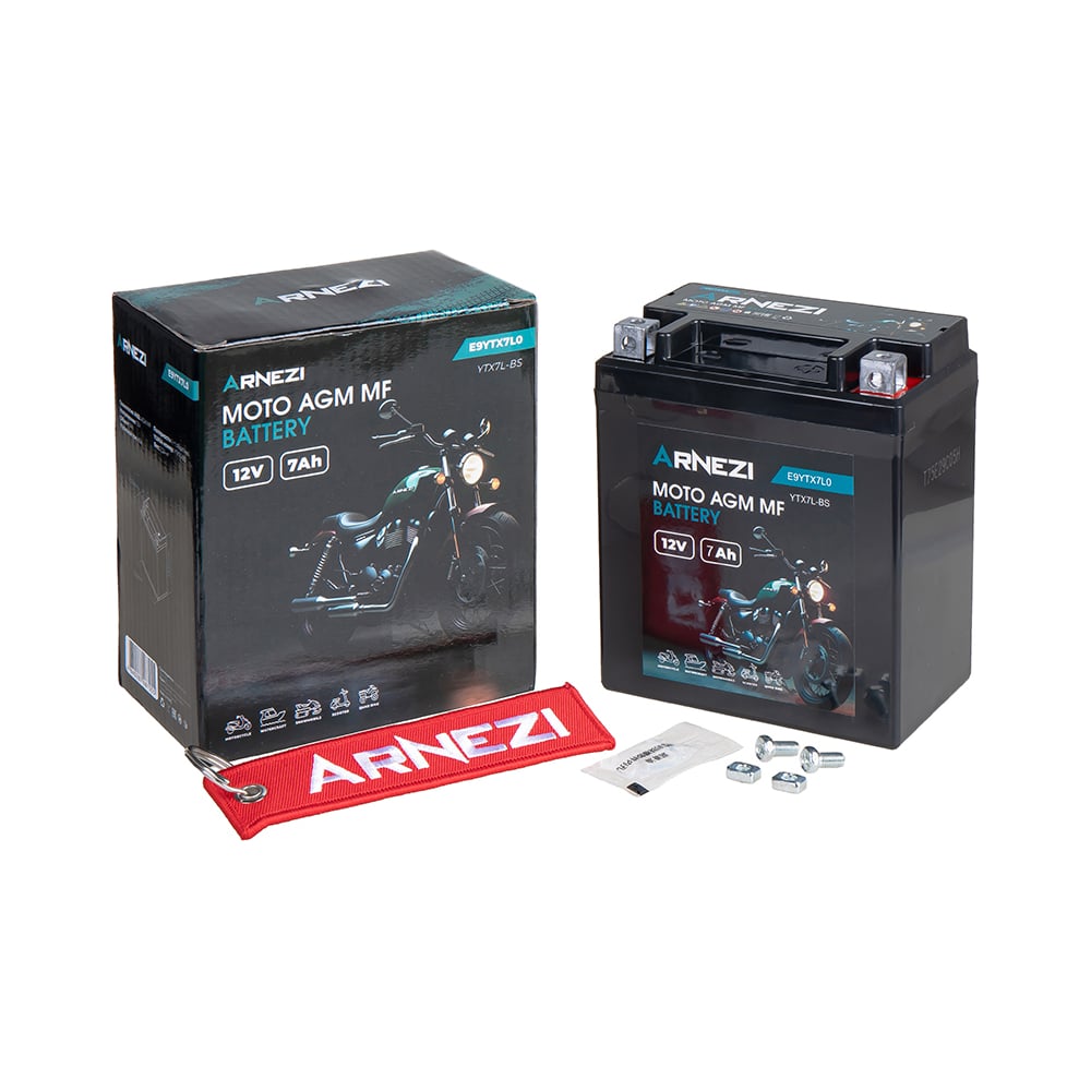 Изображение товара Аккумулятор для мотоциклов ARNEZI AGM 7 А/ч R+ обратный 137x77x123 мм