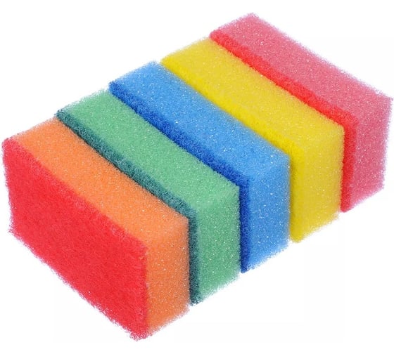 Изображение товара Набор губок для мытья посуды VETTA Прима 5 шт, 8x5х2.5 см 441-082