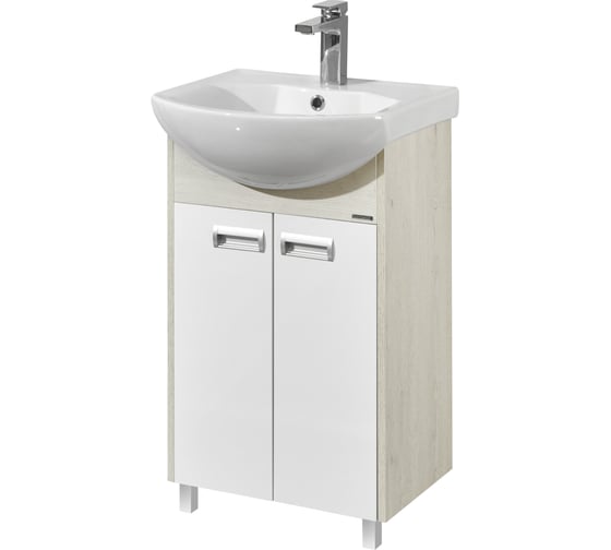 Изображение товара Тумба AQUATON БЕККА 50 белый/дуб Сомерсет для раковины SMILE-50 1A210801BAC20 00045164