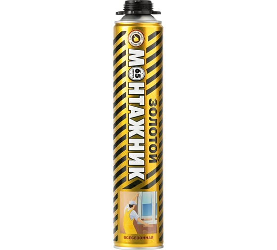 Изображение товара Монтажная пена PROFFLEX Золотой монтажник PRO 65 л всесезонная, 850 мл 70312