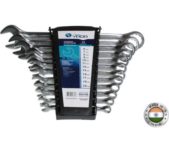 Изображение товара Набор комбинированных ключей 12 пр: 6-14,17,19,22мм холдер TM Nord-Yada 904796