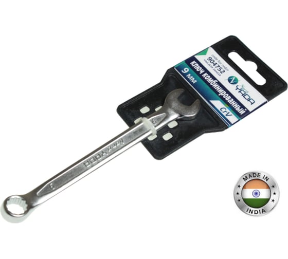 Изображение товара Комбинированный ключ Nord-Yada 9мм CrV, холодный штамп, холдер TM 904752