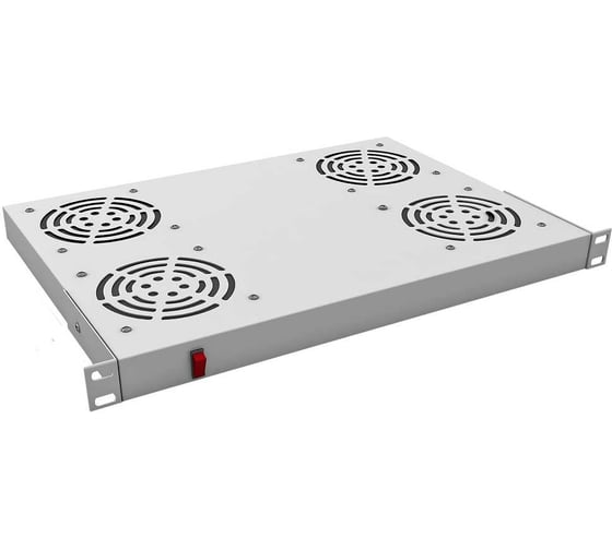 Изображение товара Вентиляторный модуль SYSMATRIX 19", 4 вентилятора, выключатель, цвет серый RAL 7035 FU 0017.700