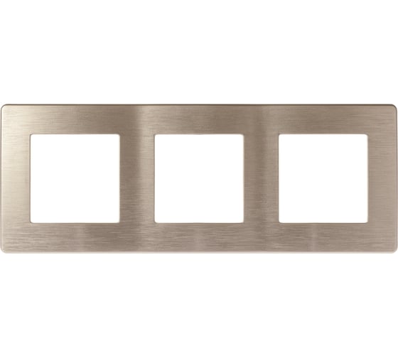 Изображение товара Рамка для розеток и выключателей ЭРА Серия 12 12510304 на 3 поста, Сатин, шампань Б0052522