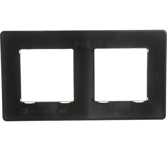 Изображение товара Рамка для розеток и выключателей ЭРА Серия 12 12510206 на 2 поста, Сатин, черный Б0052514