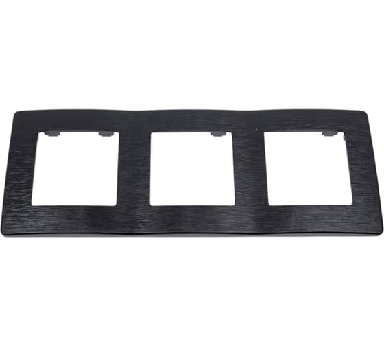 Изображение товара Рамка для розеток и выключателей ЭРА Серия 12 12510306 на 3 поста, Сатин, черный Б0052524