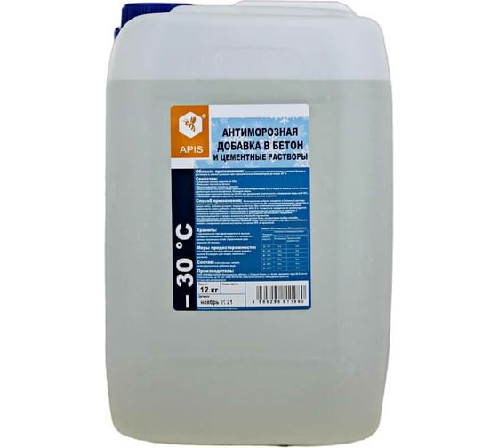 Изображение товара Антиморозная добавка в бетон APIS (-30 градусов; канистра; 12 кг) 4665296516961