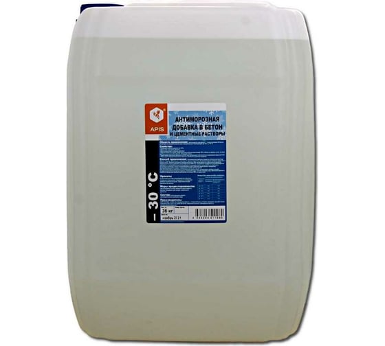 Изображение товара Антиморозная добавка в бетон APIS (-30 градусов; канистра; 36 кг) 4665296516992