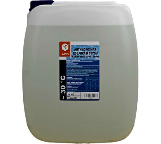 Изображение товара Антиморозная добавка в бетон APIS (-30 градусов; канистра; 25 кг) 4665296516978
