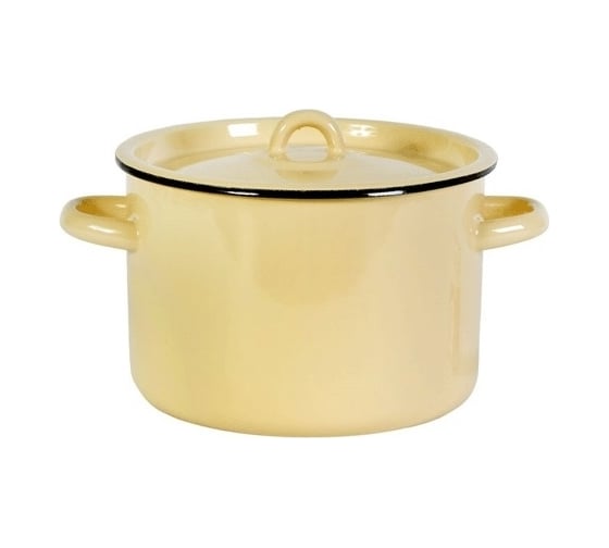 Изображение товара Эмалированная кастрюля СТАЛЬЭМАЛЬ цилиндрическая, 4.5 л, кремовый ХП3788