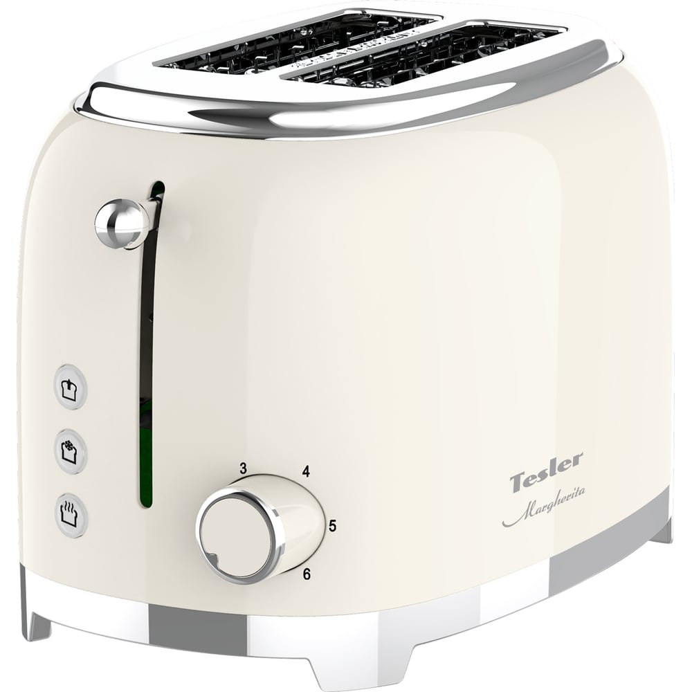 Изображение товара Тостер TESLER TT-260 BEIGE 2-слотовый с функцией подогрева и нержавеющим корпусом