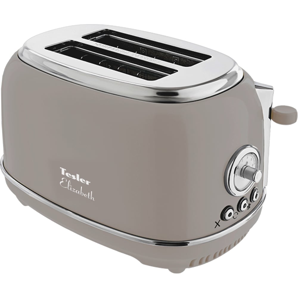 Изображение товара Тостер TESLER TT-245 SAND GREY 2-слотный нержавеющая сталь мощность 815 Вт