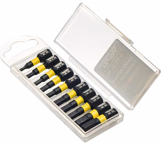 Изображение товара Набор торсионных намагниченных бит HEX (10 шт; 25 мм; S2) WURZ 4250