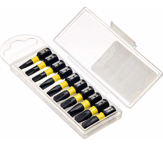 Изображение товара Набор торсионных намагниченных бит Tri-Wing (10 шт; 25 мм; S2) WURZ 4270