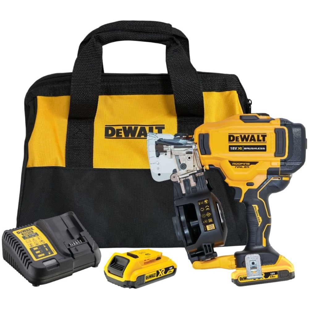 Аккумуляторный барабанный гвоздезабивной пистолет Dewalt DCN45RNN, 18 В, с 2 АКБ 2 Ач и ЗУ, в сумке DCN45RND2-QW