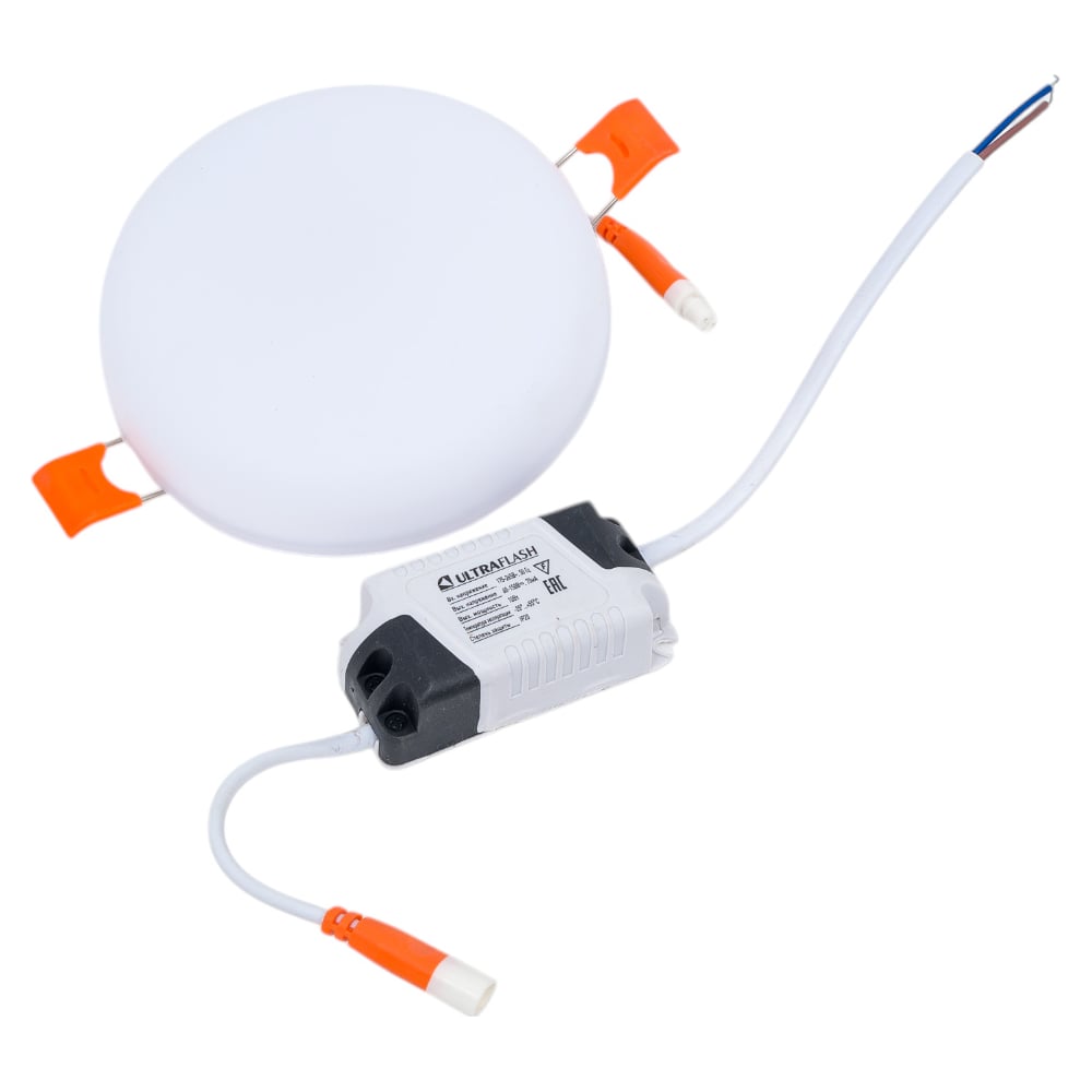 Изображение товара Светодиодный встраиваемый светильник Ultraflash LTL-5039-01 LED 10 Вт, 6500К, с блоком питания 14417