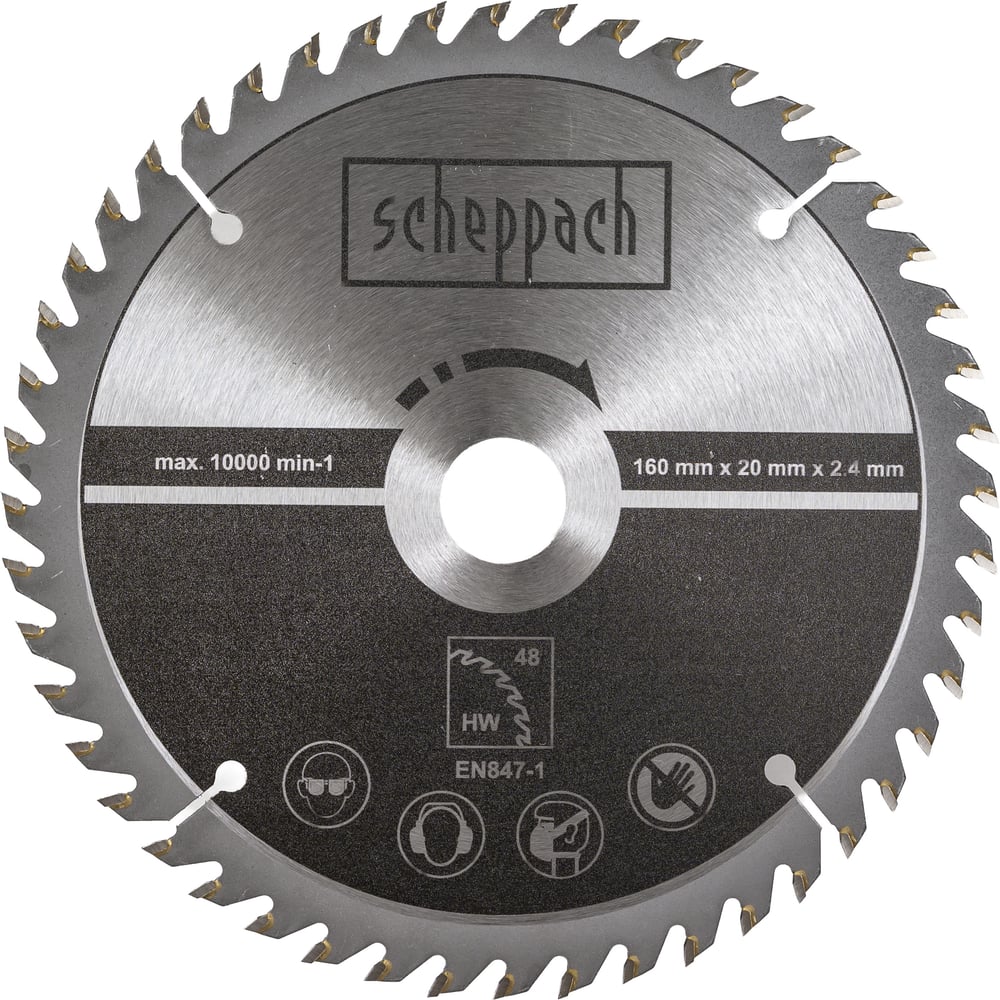 Изображение товара Пильный диск для электропилы Scheppach PL55 160 мм 48 зубьев по дереву и ламинату