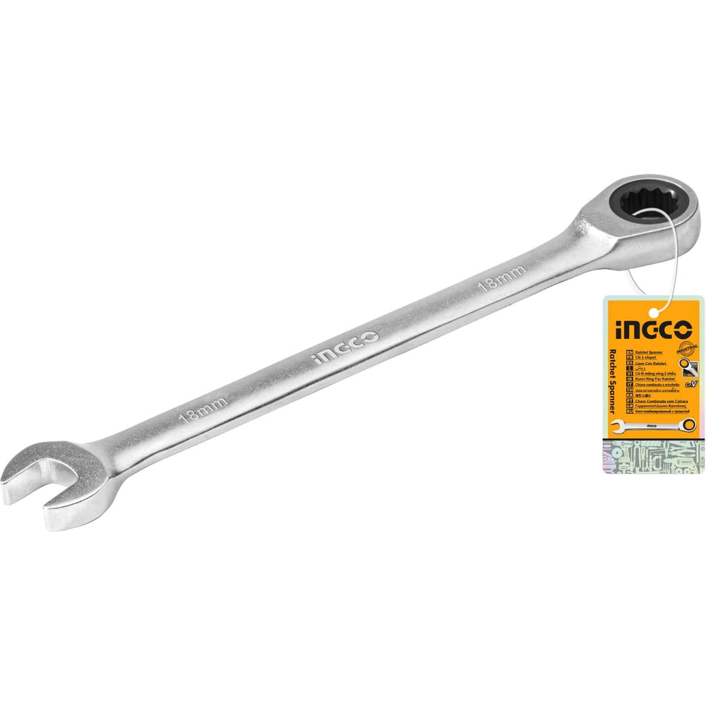 Изображение товара Ключ комбинированный трещоточный INGCO INDUSTRIAL 18 мм HCSPAR181