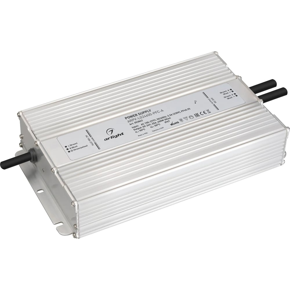 Изображение товара Блок питания Arlight ARPV-LG24600-PFC-A 600 Вт IP 67 для светодиодных светильников