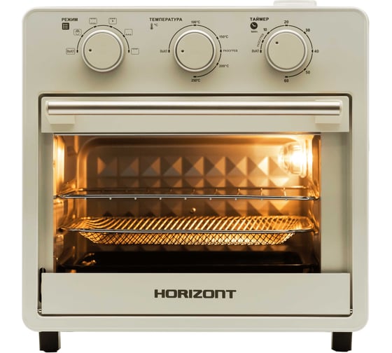 Изображение товара Мини-печь Horizont MO-1601BEF_Airfryer Over, беж,16 л,1200 Вт HOR002