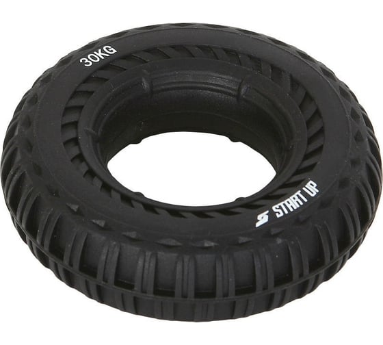 Изображение товара Кистевой круглый эспандер Start Up NT34035 с рельефом, 30 кг, чёрный 4690222163445