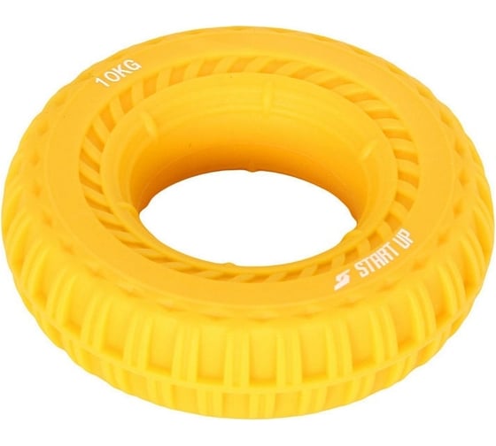 Изображение товара Кистевой круглый эспандер Start Up NT34035 с рельефом, 10 кг, жёлтый 4690222163407