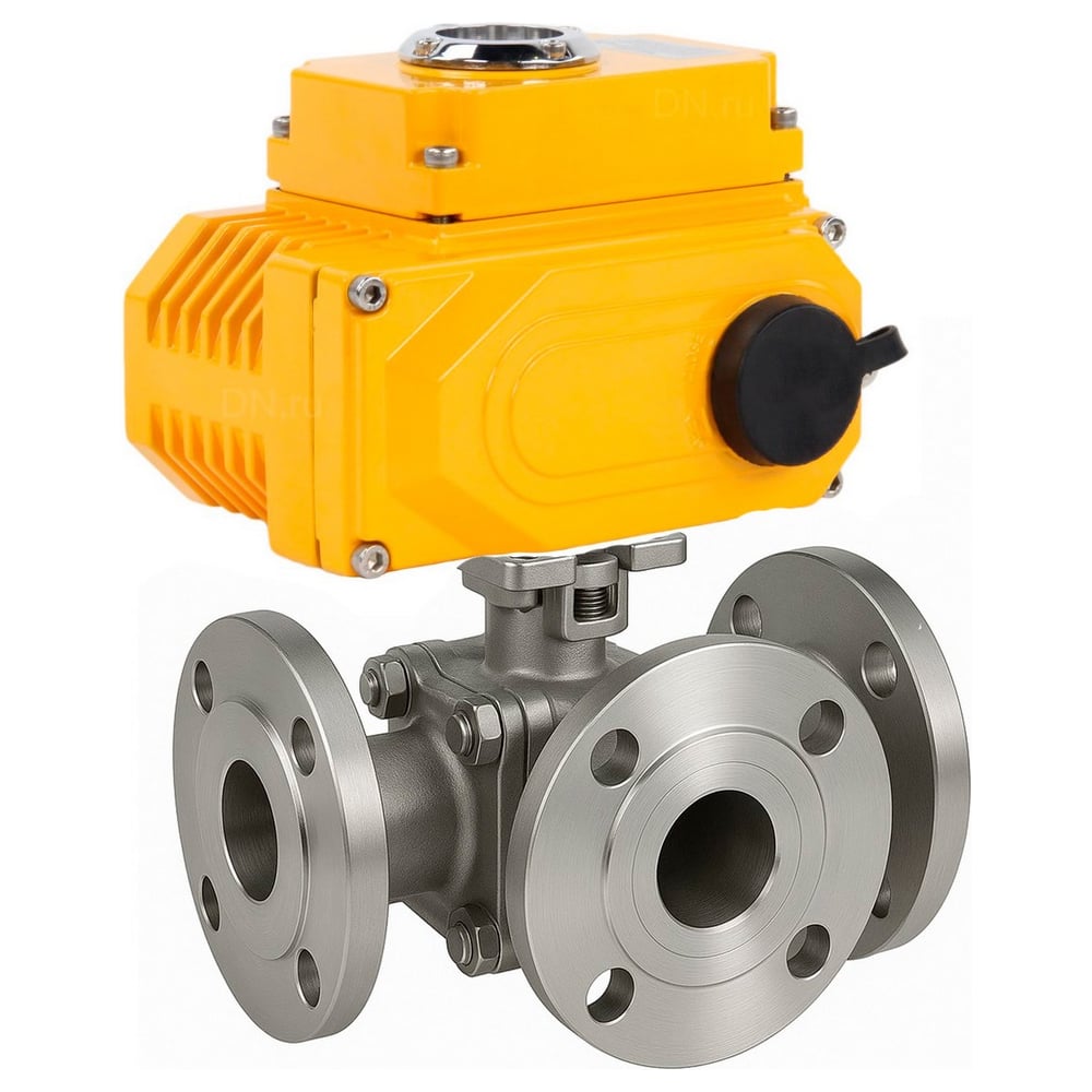 Изображение товара Кран шаровой DN.ru 316-316-PTFE-FP-3L-F-ISO-H Ду50 Ру16 фланцевый нержавеющий с рассcretionом Изображение товара Кран шаровой DN.ru 316-316-PTFE-FP-3L-F-ISO-H Ду50 Ру16 фланцевый нержавеющий с рассcretionом