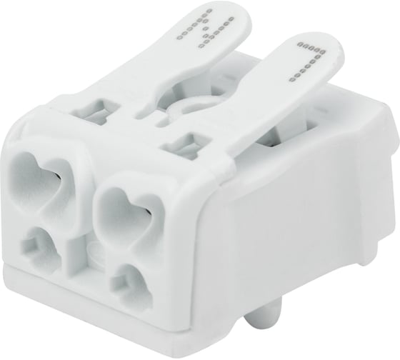 Изображение товара Пружинная соединительная 2-полюсная клемма REXANT КСП с монтажными ножками 100 шт 07-6214-1