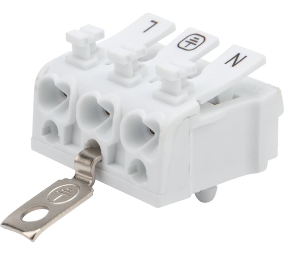 Изображение товара Пружинная соединительная 3-полюсная клемма REXANT КСП с заземлением и ножками 100 шт 07-6215-2